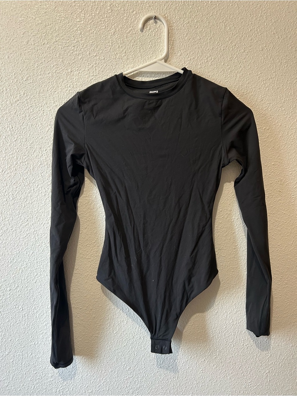 Skims Long Sleeve Black Bodysuit
